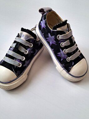 🌈 Converse All Star Purple Stars Toddler Sneakers – Size 5